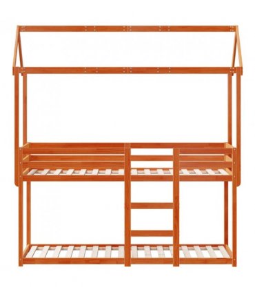 vidaXL Bunk Bed without Mattress Wax Brown 90x190 cm Single Solid Wood Pine — Size: 90 x 190 cm — V0672118927