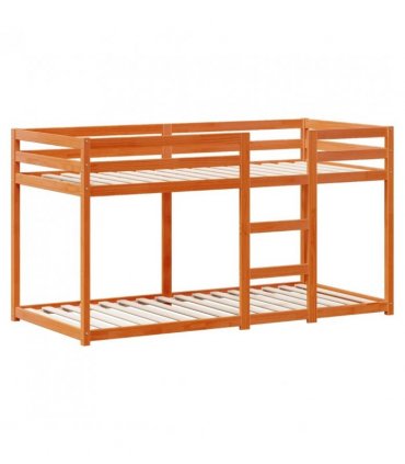 vidaXL Bunk Bed without Mattress Wax Brown 90x190 cm Single Solid Wood Pine — Size: 90 x 190 cm — V0672118927