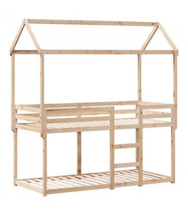 vidaXL Bunk Bed without Mattress 90x200 cm Solid Wood Pine — Colour: natural, Size: 90 x 200 cm — V0672118929