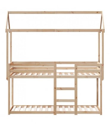 vidaXL Bunk Bed without Mattress 90x200 cm Solid Wood Pine — Colour: natural, Size: 90 x 200 cm — V0672118929