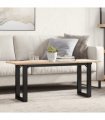 vidaXL Coffee Table O-Frame 110x40x45 cm Solid Wood Pine and Steel — Size: 110 x 40 x 45 cm, Model: o shape