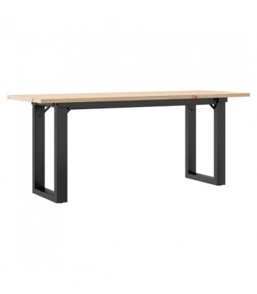 vidaXL Coffee Table O-Frame 110x40x45 cm Solid Wood Pine and Steel — Size: 110 x 40 x 45 cm, Model: o shape