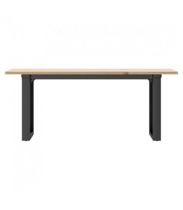 vidaXL Coffee Table O-Frame 110x40x45 cm Solid Wood Pine and Steel — Size: 110 x 40 x 45 cm, Model: o shape