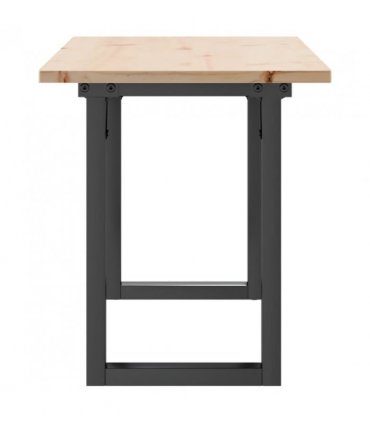 vidaXL Coffee Table O-Frame 110x40x45 cm Solid Wood Pine and Steel — Size: 110 x 40 x 45 cm, Model: o shape