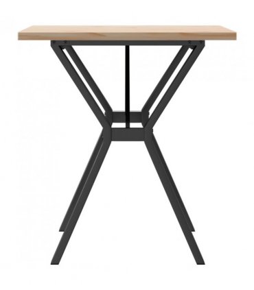 vidaXL Dining Table Y-Frame 70x70x75.5 cm Solid Wood Pine and Steel — Size: 70 x 70 x 75.5 cm, Model: y shape