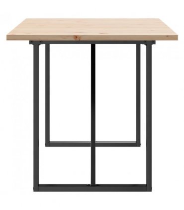 vidaXL Dining Table O-Frame 140x80x75.5 cm Solid Wood Pine and Steel — Size: 140 x 80 x 75.5 cm, Model: o shape