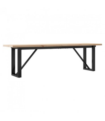 vidaXL Coffee Table O-Frame 160x40x45.5 cm Solid Wood Pine and Steel — Size: 160 x 40 x 45.5 cm, Model: o shape