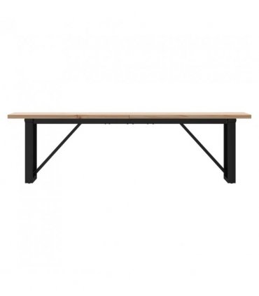 vidaXL Coffee Table O-Frame 160x40x45.5 cm Solid Wood Pine and Steel — Size: 160 x 40 x 45.5 cm, Model: o shape