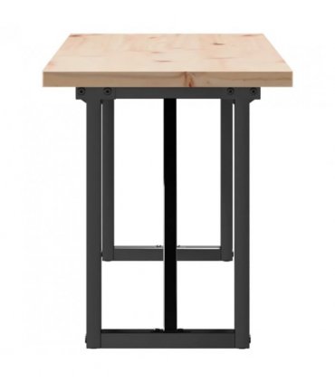 vidaXL Coffee Table O-Frame 160x40x45.5 cm Solid Wood Pine and Steel — Size: 160 x 40 x 45.5 cm, Model: o shape