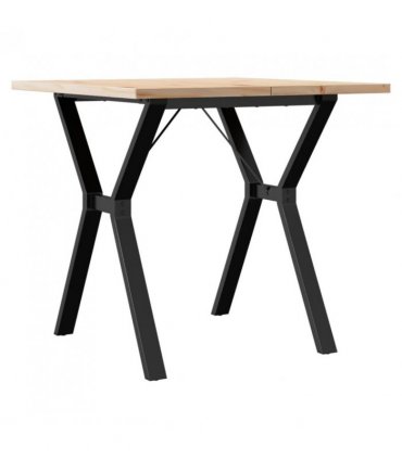 vidaXL Dining Table Y-Frame 80x80x75.5 cm Solid Wood Pine and Steel — Size: 80 x 80 x 75.5 cm, Model: y shape