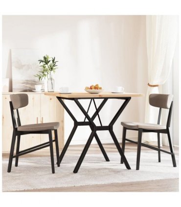 vidaXL Dining Table Y-Frame 80x80x75.5 cm Solid Wood Pine and Steel — Size: 80 x 80 x 75.5 cm, Model: y shape