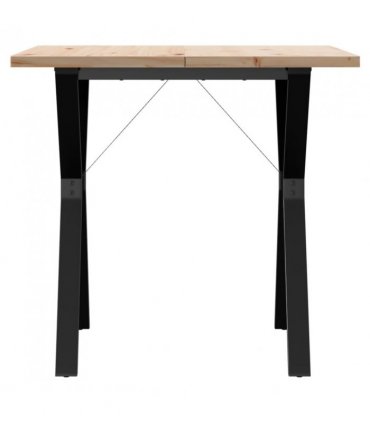vidaXL Dining Table Y-Frame 80x80x75.5 cm Solid Wood Pine and Steel — Size: 80 x 80 x 75.5 cm, Model: y shape