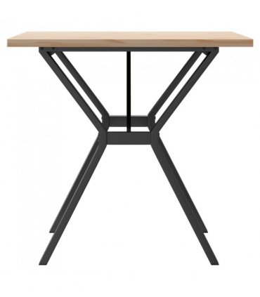 vidaXL Dining Table Y-Frame 80x80x75.5 cm Solid Wood Pine and Steel — Size: 80 x 80 x 75.5 cm, Model: y shape