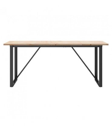 vidaXL Dining Table O-Frame 180x90x75.5 cm Solid Wood Pine and Steel — Size: 180 x 90 x 75.5 cm, Model: o shape