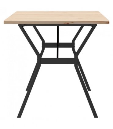 vidaXL Dining Table Y-Frame 160x80x75.5 cm Solid Wood Pine and Steel — Size: 160 x 80 x 75.5 cm, Model: y shape