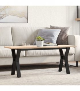 vidaXL Coffee Table Y-Frame 110x40x45 cm Solid Wood Pine and Steel — Size: 110 x 40 x 45 cm, Model: y shape