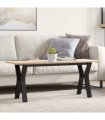 vidaXL Coffee Table Y-Frame 110x40x45 cm Solid Wood Pine and Steel — Size: 110 x 40 x 45 cm, Model: y shape