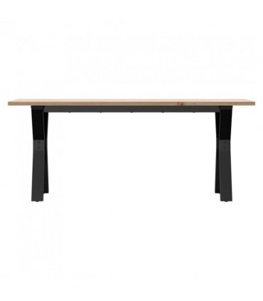 vidaXL Coffee Table Y-Frame 110x40x45 cm Solid Wood Pine and Steel — Size: 110 x 40 x 45 cm, Model: y shape