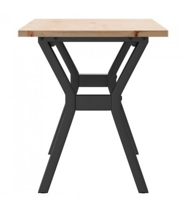 vidaXL Coffee Table Y-Frame 110x40x45 cm Solid Wood Pine and Steel — Size: 110 x 40 x 45 cm, Model: y shape