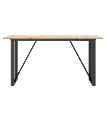 vidaXL Dining Table O-Frame 140x80x75 cm Solid Wood Pine and Steel — Size: 140 x 80 x 75 cm, Model: o shape
