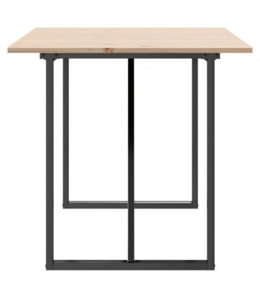 vidaXL Dining Table O-Frame 140x80x75 cm Solid Wood Pine and Steel — Size: 140 x 80 x 75 cm, Model: o shape