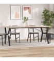 vidaXL Dining Table Y-Frame 200x100x75 cm Solid Wood Pine and Steel — Size: 200 x 100 x 75 cm, Model: y shape