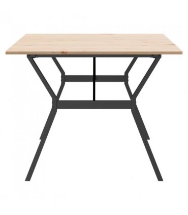 vidaXL Dining Table Y-Frame 200x100x75 cm Solid Wood Pine and Steel — Size: 200 x 100 x 75 cm, Model: y shape