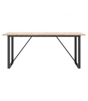 vidaXL Dining Table O-Frame 180x90x75 cm Solid Wood Pine and Steel — Size: 180 x 90 x 75 cm, Model: o shape