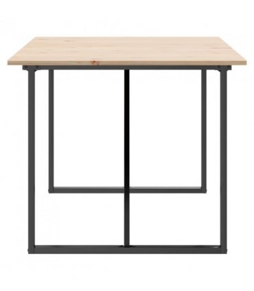 vidaXL Dining Table O-Frame 180x90x75 cm Solid Wood Pine and Steel — Size: 180 x 90 x 75 cm, Model: o shape