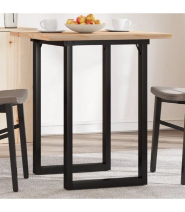vidaXL Dining Table O-Frame 70x70x75.5 cm Solid Wood Pine and Steel — Size: 70 x 70 x 75.5 cm, Model: o shape