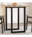 vidaXL Dining Table O-Frame 70x70x75.5 cm Solid Wood Pine and Steel — Size: 70 x 70 x 75.5 cm, Model: o shape