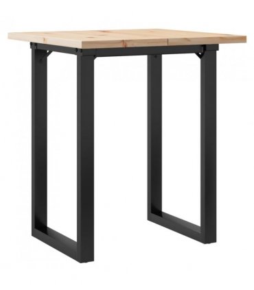 vidaXL Dining Table O-Frame 70x70x75.5 cm Solid Wood Pine and Steel — Size: 70 x 70 x 75.5 cm, Model: o shape