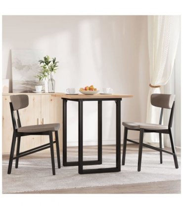 vidaXL Dining Table O-Frame 70x70x75.5 cm Solid Wood Pine and Steel — Size: 70 x 70 x 75.5 cm, Model: o shape
