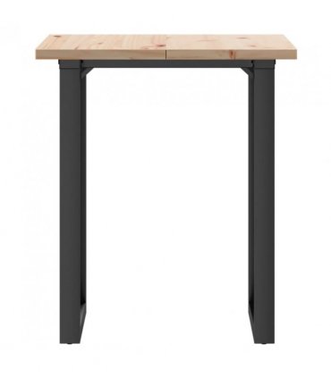 vidaXL Dining Table O-Frame 70x70x75.5 cm Solid Wood Pine and Steel — Size: 70 x 70 x 75.5 cm, Model: o shape