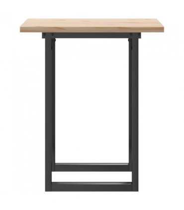 vidaXL Dining Table O-Frame 70x70x75.5 cm Solid Wood Pine and Steel — Size: 70 x 70 x 75.5 cm, Model: o shape