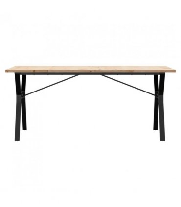 vidaXL Dining Table Y-Frame 180x90x75.5 cm Solid Wood Pine and Steel — Size: 180 x 90 x 75.5 cm, Model: y shape