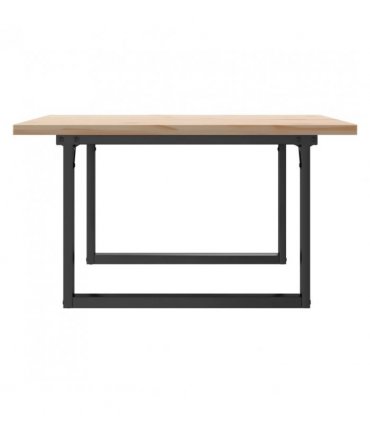 vidaXL Coffee Table O-Frame 80x80x45.5 cm Solid Wood Pine and Steel — Size: 80 x 80 x 45.5 cm, Model: o shape