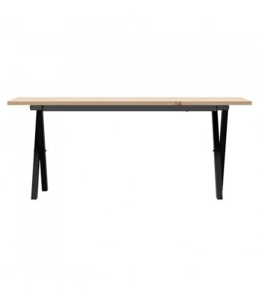 vidaXL Coffee Table X-Frame 110x40x45 cm Solid Wood Pine and Steel — Size: 110 x 40 x 45 cm, Model: x shape