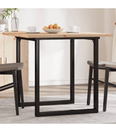 vidaXL Dining Table O-Frame 80x80x75.5 cm Solid Wood Pine and Steel — Size: 80 x 80 x 75.5 cm, Model: o shape