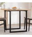 vidaXL Dining Table O-Frame 80x80x75.5 cm Solid Wood Pine and Steel — Size: 80 x 80 x 75.5 cm, Model: o shape