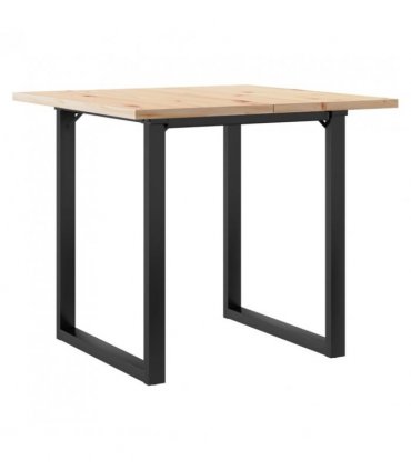 vidaXL Dining Table O-Frame 80x80x75.5 cm Solid Wood Pine and Steel — Size: 80 x 80 x 75.5 cm, Model: o shape