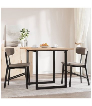 vidaXL Dining Table O-Frame 80x80x75.5 cm Solid Wood Pine and Steel — Size: 80 x 80 x 75.5 cm, Model: o shape