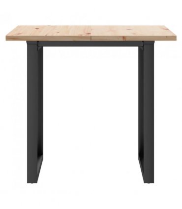 vidaXL Dining Table O-Frame 80x80x75.5 cm Solid Wood Pine and Steel — Size: 80 x 80 x 75.5 cm, Model: o shape