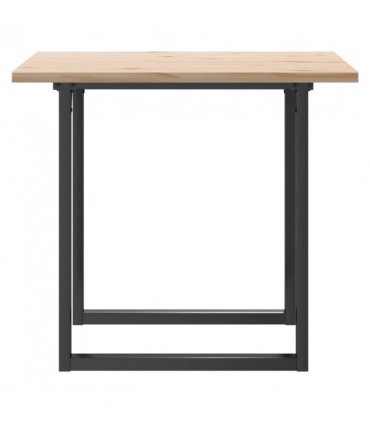 vidaXL Dining Table O-Frame 80x80x75.5 cm Solid Wood Pine and Steel — Size: 80 x 80 x 75.5 cm, Model: o shape