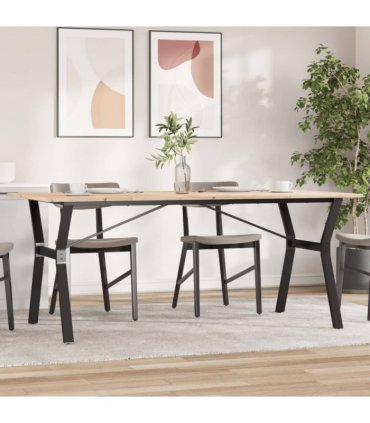 vidaXL Dining Table Y-Frame 180x90x75 cm Solid Wood Pine and Steel — Size: 180 x 90 x 75 cm, Model: y shape