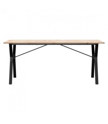 vidaXL Dining Table Y-Frame 180x90x75 cm Solid Wood Pine and Steel — Size: 180 x 90 x 75 cm, Model: y shape