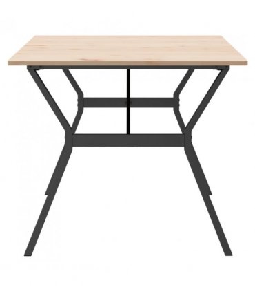 vidaXL Dining Table Y-Frame 180x90x75 cm Solid Wood Pine and Steel — Size: 180 x 90 x 75 cm, Model: y shape