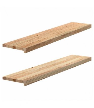 vidaXL Stair Treads 2 pcs Untreated 120x25x2 cm Solid Wood Oak — Colour: natural, Size: 120 x 25 x 2 cm