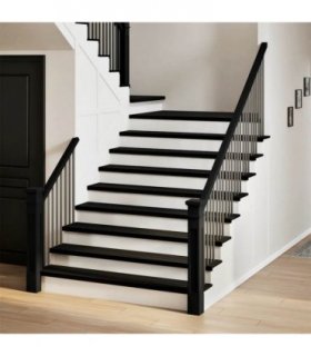 vidaXL Stair Treads 8 pcs Brown Black 120x30x2 cm Solid Wood Oak — Size: 120 x 30 x 2 cm