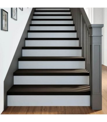 vidaXL Stair Treads 12 pcs Brown Black 100x30x2 cm Solid Wood Oak — Size: 100 x 30 x 2 cm